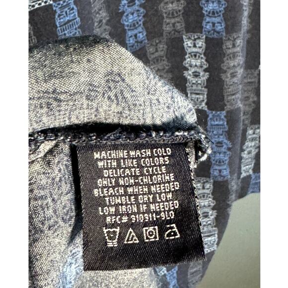 PURITAN XL MENS HAWAIIAN BUTTON UP BLUE SHIRT - Picture 9 of 10